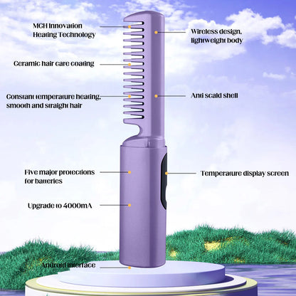 New Hair Straightener Combs for women Long Lasting hair Styling Multi-Function Straightener for Wet and Dry Hair Styling tools