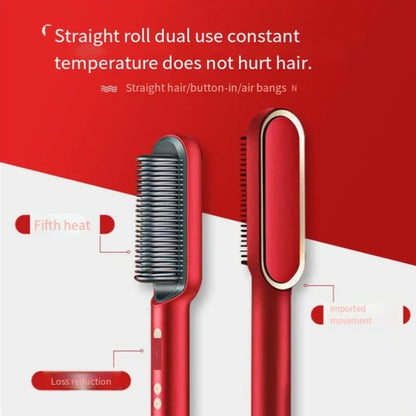 New Hair Straightener Professional Quick Heated Electric Hot Comb Hair Mini Comb Personal Care Multifunctional Hairstyle Brush Leedoar