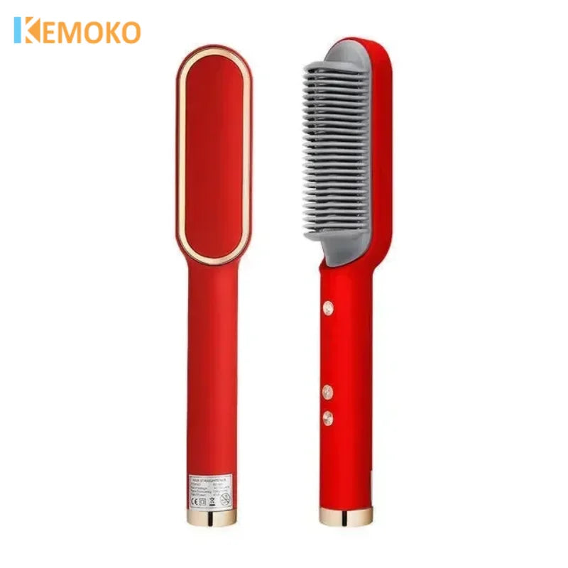 New Hair Straightener Professional Quick Heated Electric Hot Comb Hair Mini Comb Personal Care Multifunctional Hairstyle Brush Leedoar