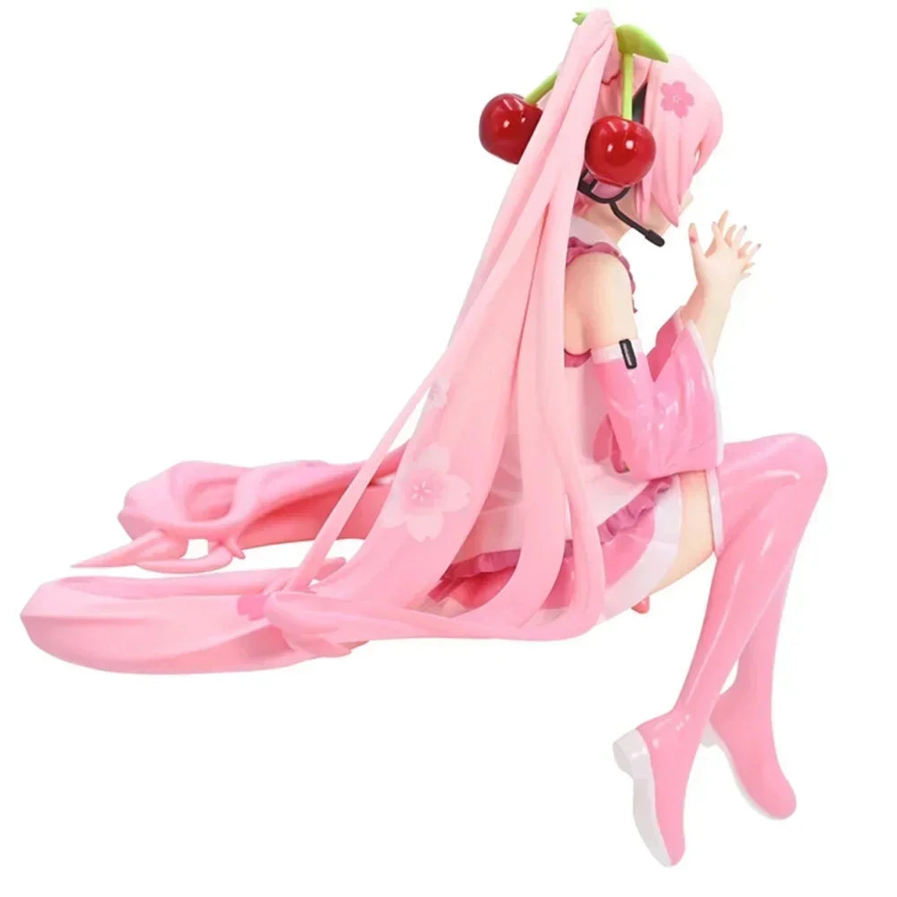 New Hatsune Miku Anime Figure Pink Dress PVC Model Action Toys Cherry Pink Cherry Blossom Decoration Collect Gifts Leedoar