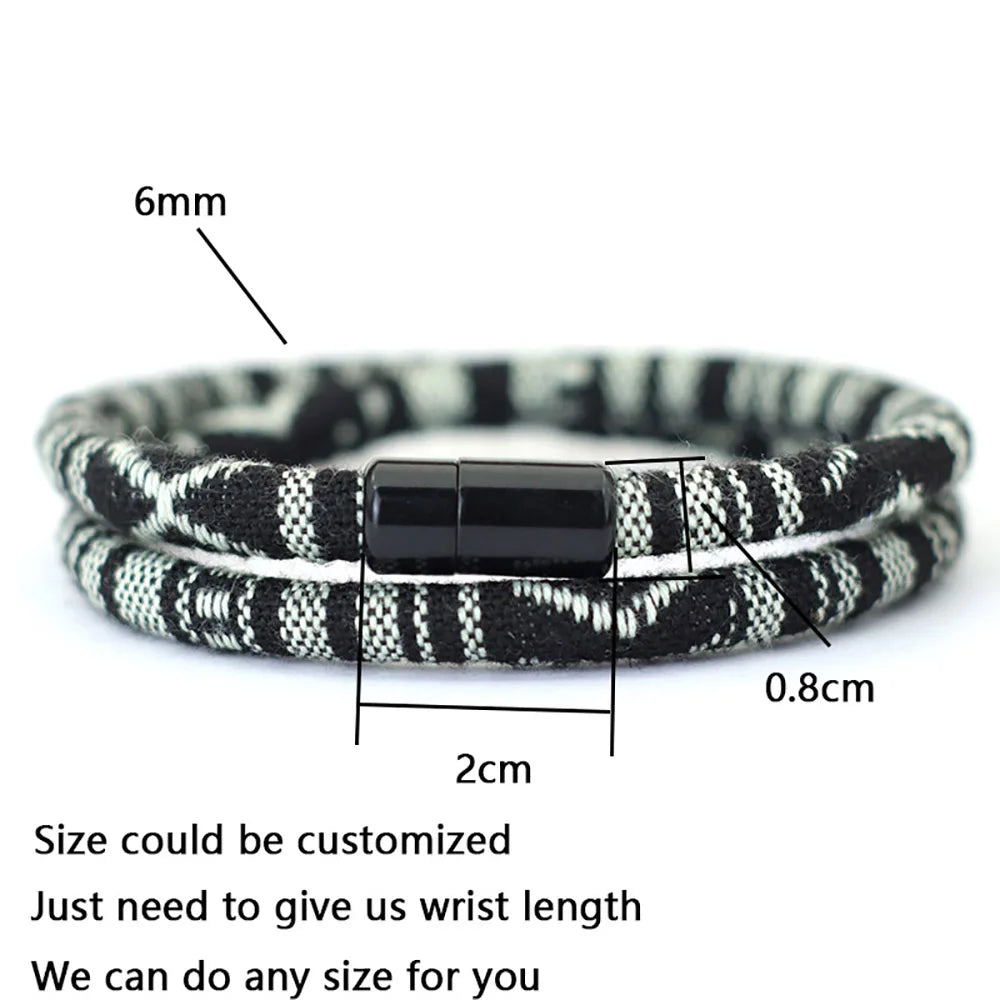 New In Men Bohemia Rope Bracelet Attract Magentic Braclet Adventure Survival Braslet Pulseras Hilo Hombre Beach Surf Brazalete Leedoar