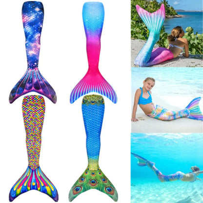 New Kids Adult Swimming Mermaid tail Girl Mom Cosplay Mermaid Costume Children Party Gift Fantasy Swimsuit With Monofin Fin Leedoar