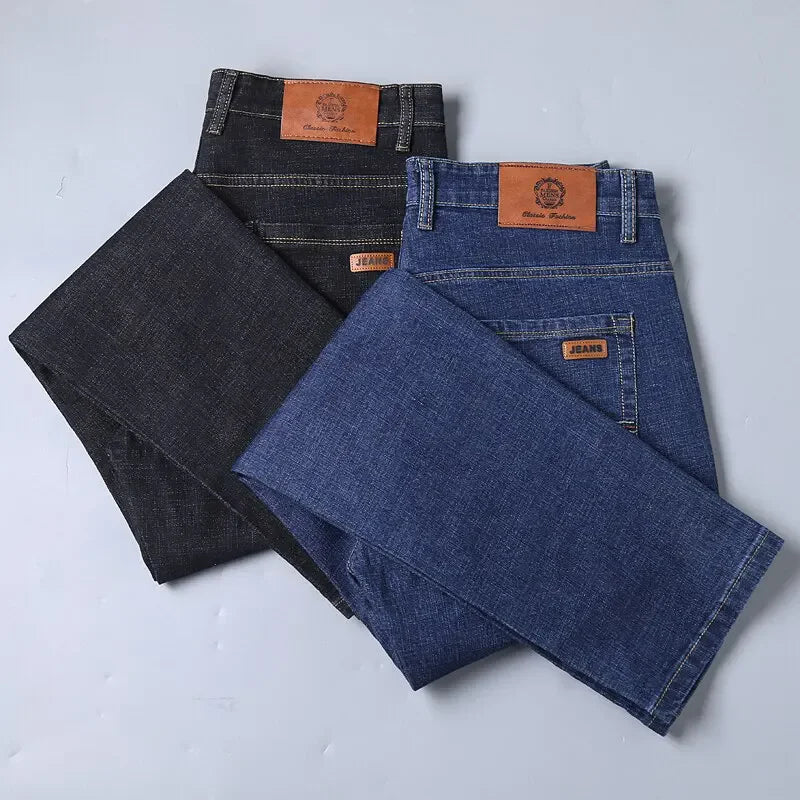 New Men Classic Jeans Jean Homme Pantalones Hombre Men Mannen Soft Black Biker Masculino Denim Overalls Mens Pants Size 30-38 Leedoar