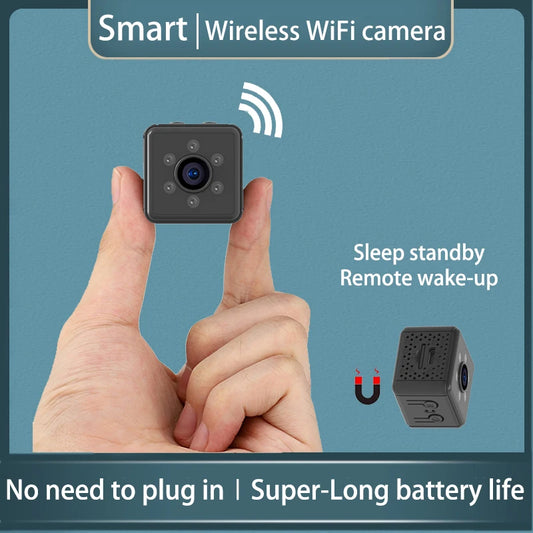 Nuevas mini cámaras de vigilancia inalámbricas HD con WiFi, cámara de seguridad IP súper pequeña para el hogar, modo de suspensión, encendido y apagado remoto