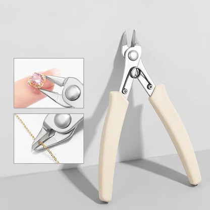 New Model Flat-Nose Diamond Removal Pliers Metal Chain Cutting Zircon Jewelry High Force Cutter Small Clipper for Removin Leedoar