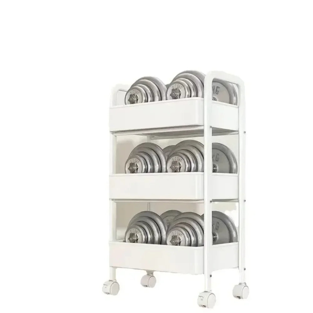 New Multi-Layer Trolley Rack Kitchen Floor Bedroom Baby Snacks Mobile Bathroom Bathroom Storage Rack Household Cart With Wheels Leedoar