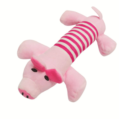 New Pet Toy Striped Elephant, Yellow Duck, Pink Pig Biting Pet Toy Simulated Pet Sound Dog Toy Leedoar