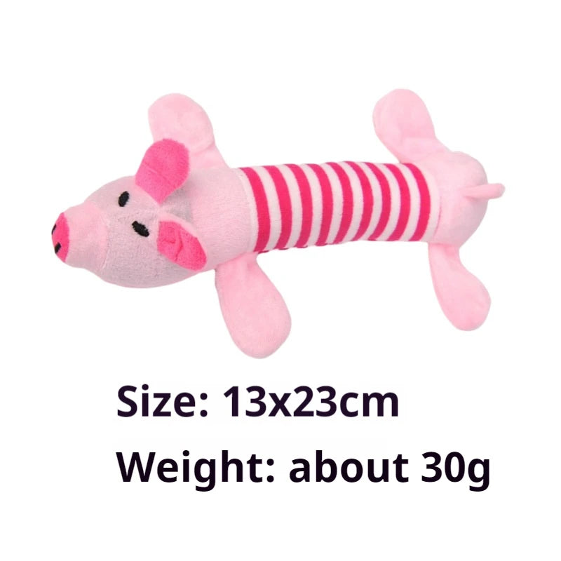 New Pet Toy Striped Elephant, Yellow Duck, Pink Pig Biting Pet Toy Simulated Pet Sound Dog Toy Leedoar