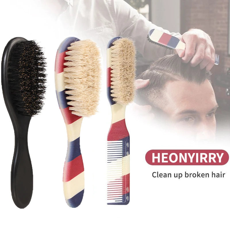 New Professional Barber Shaving Beard Brush Removal Neck Dusting Horse Hair Brushes Face Mustache Salon Cleaning Styling Tools Leedoar