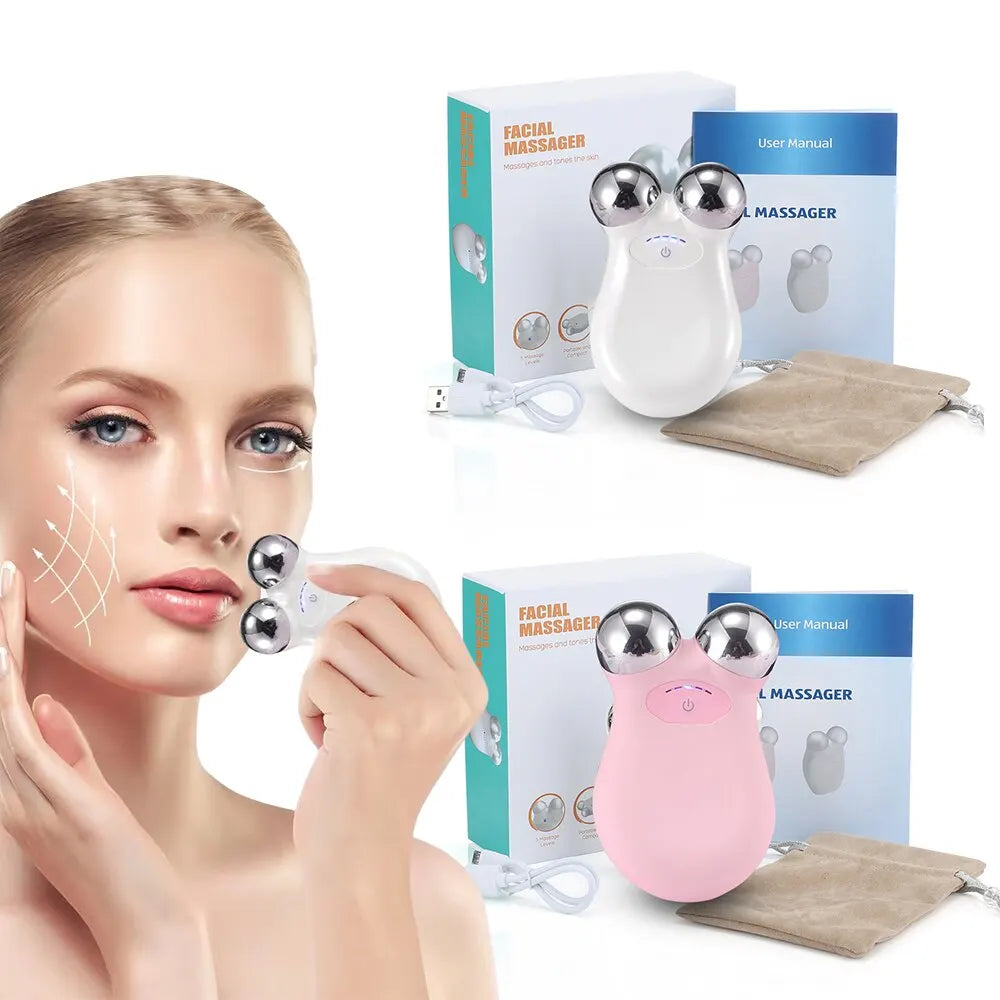 Novo massageador facial recarregável 5 engrenagens elétricas microcorrente 3D EMS microcorrente firmadora decreto edema rugas beleza da pele 