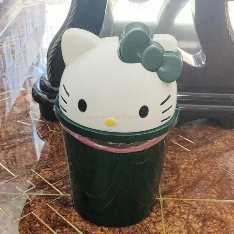 Novo Sanrio Hello Kitty Dustbin Lixeira Lixeira Lixeira Lixeira Sanrio Kawaii Lixeira Papel Cesta Sala Quarto