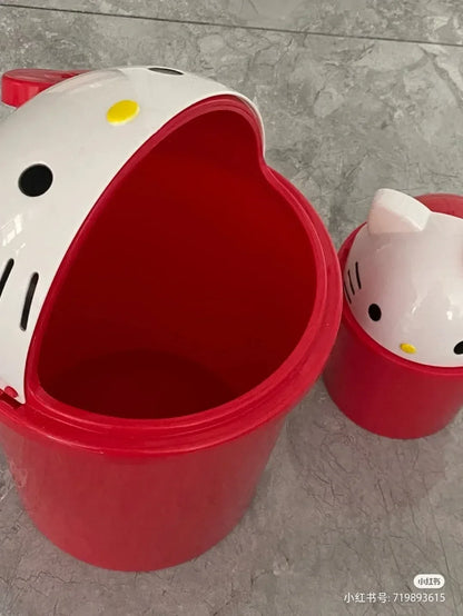 Nuevo cubo de basura de Hello Kitty de Sanrio, cubo de basura, cubo de basura, cesto de basura Kawaii de Sanrio, cubo de basura para sala de estar y dormitorio