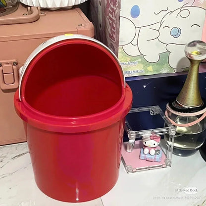 Novo Sanrio Hello Kitty Dustbin Lixeira Lixeira Lixeira Lixeira Sanrio Kawaii Lixeira Papel Cesta Sala Quarto