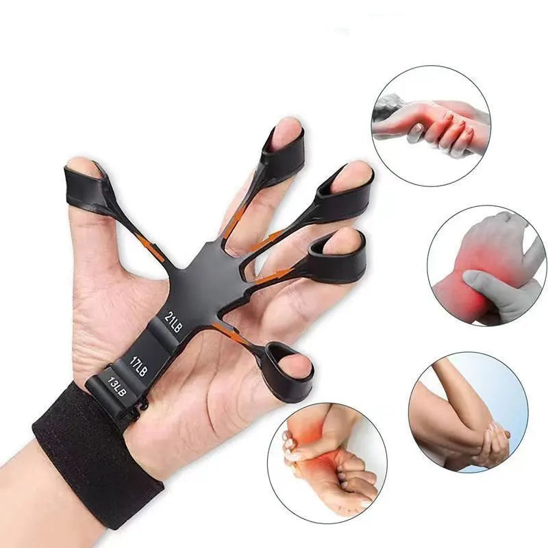 Novo Silicone Finger Trainer 5 Dedo Pulso Stretcher Dedo Força Recuperação Flexão e Extensão Treinador de Veias 