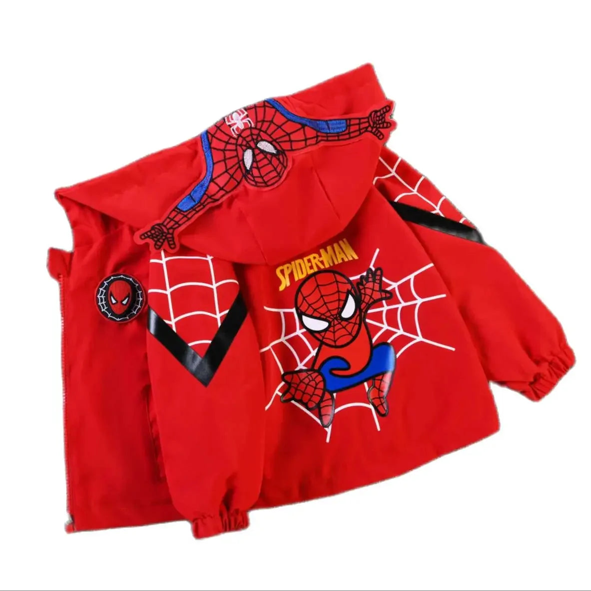 New Spring Autumn Red Blue SpiderMan Thin style Children costume boys Coats Jacket girls Hooded Coat Kids Outwear boy Clothing Leedoar