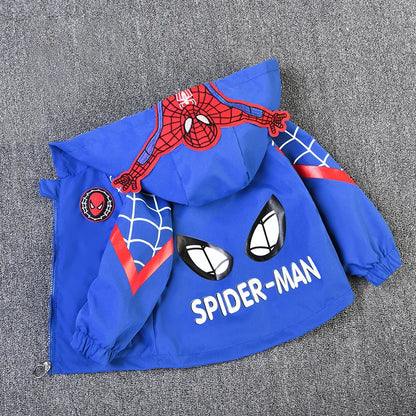 New Spring Autumn Red Blue SpiderMan Thin style Children costume boys Coats Jacket girls Hooded Coat Kids Outwear boy Clothing Leedoar