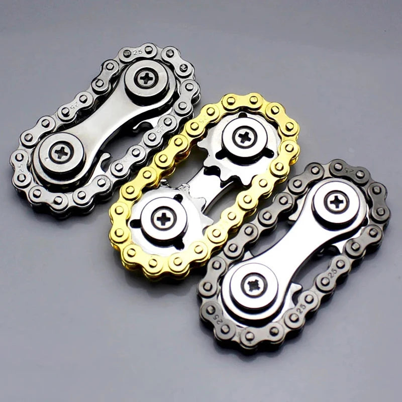 New Sprockets Flywheel Fingertip Gyro Fidget Spinner Antistress Anxiety Metal Bike Chains Christmas Gift For Adult Kids Leedoar