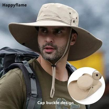 New Sun Protection Fishing Hat Summer Breathable Mesh Camping Hiking Caps Anti-UV Sun Hat Mountaineering Caps Men's Panama Hat Leedoar