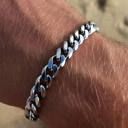 Nova pulseira de corrente cubana da moda masculina, pulseira clássica de aço inoxidável com 3/5/7 mm de largura, pulseira de corrente para homens e mulheres, joias para presente 