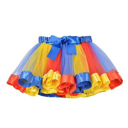 New Tutu Skirt Baby Girl Skirts 9M-8T Princess Mini Pettiskirt Party Dance Rainbow Tulle Skirts Girls Clothes Children Clothing Leedoar