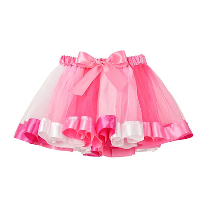 New Tutu Skirt Baby Girl Skirts 9M-8T Princess Mini Pettiskirt Party Dance Rainbow Tulle Skirts Girls Clothes Children Clothing Leedoar