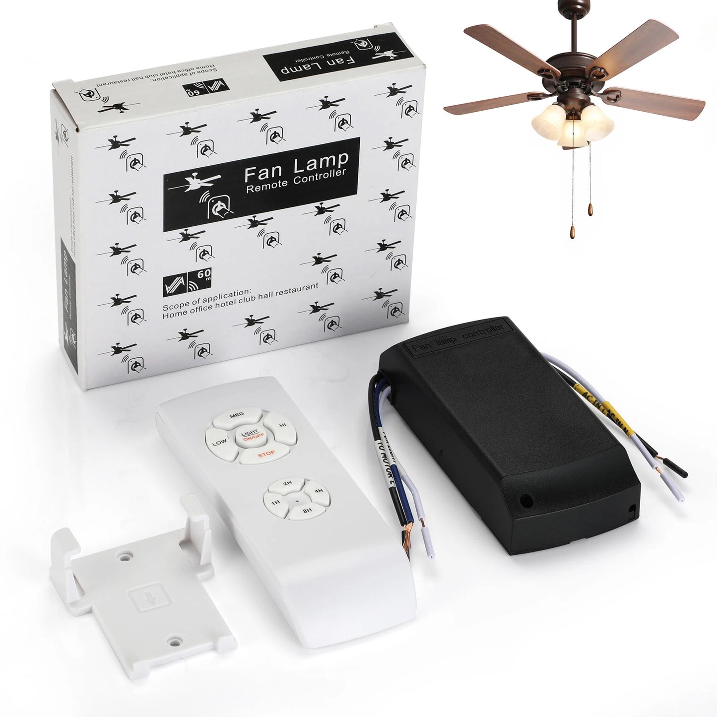 New Universal Ceiling Fan Lamp Remote Control Kit AC 110-240V Timing Control Switch Adjusted Wind Speed Transmitter Receiver Leedoar