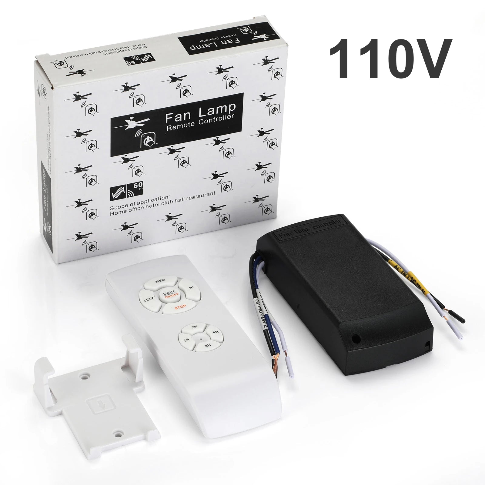 New Universal Ceiling Fan Lamp Remote Control Kit AC 110-240V Timing Control Switch Adjusted Wind Speed Transmitter Receiver Leedoar