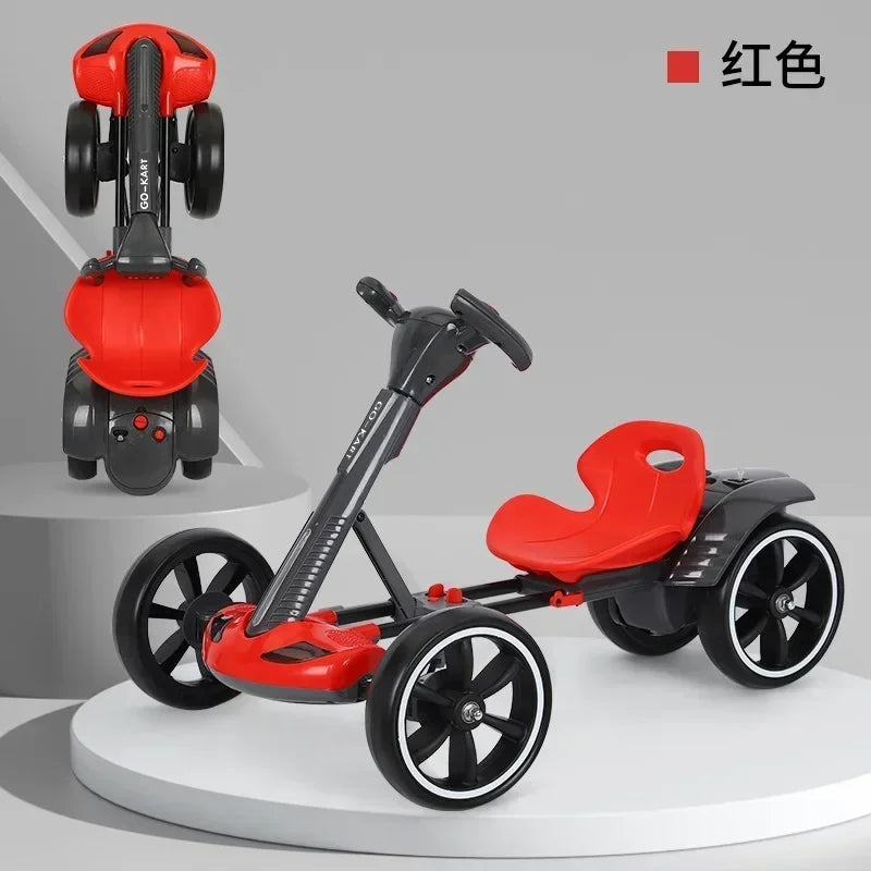 New outdoor lightweight installation-free foldable children's electric kart