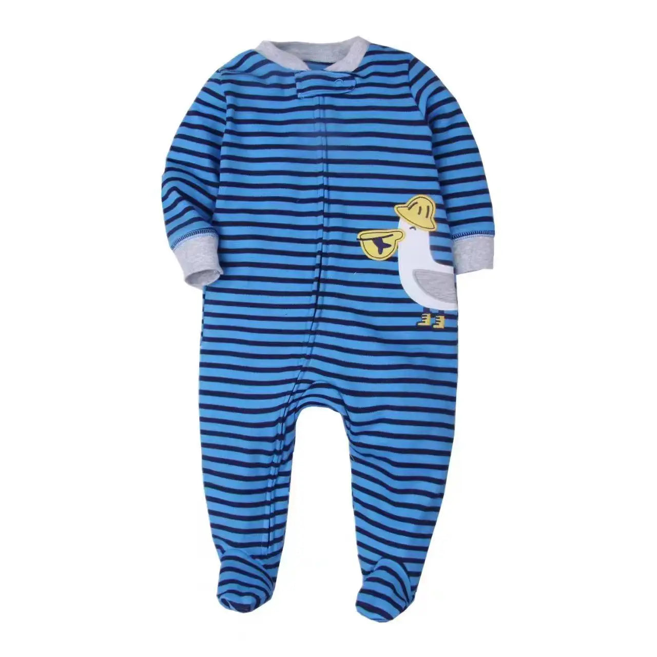 Newborn Baby Boys Girls Clothes Soft Cotton Baby Rompers Footed Infant Jumpsuit Striped Newborn Ropa Bebe Clothing Costume Leedoar