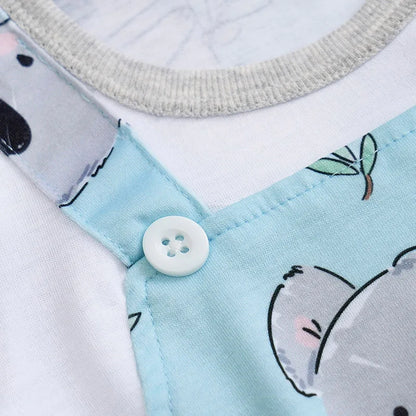 Newborn Baby Clothes Girl Boy koala print Jumpsuit Summer Short Sleeve Romper 0-18 Month Infant Toddler Pajamas One Piece Outfit Leedoar