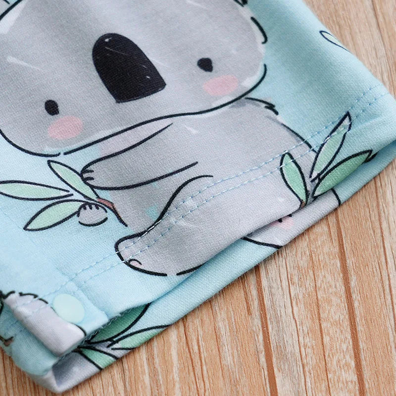 Newborn Baby Clothes Girl Boy koala print Jumpsuit Summer Short Sleeve Romper 0-18 Month Infant Toddler Pajamas One Piece Outfit Leedoar