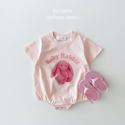 Newborn Baby Girl Cute Animal Short Sleeves Jumpsuit Thin Comfortable Cotton Bodysuit One Piece Boy Summer Outfits Clothing Leedoar