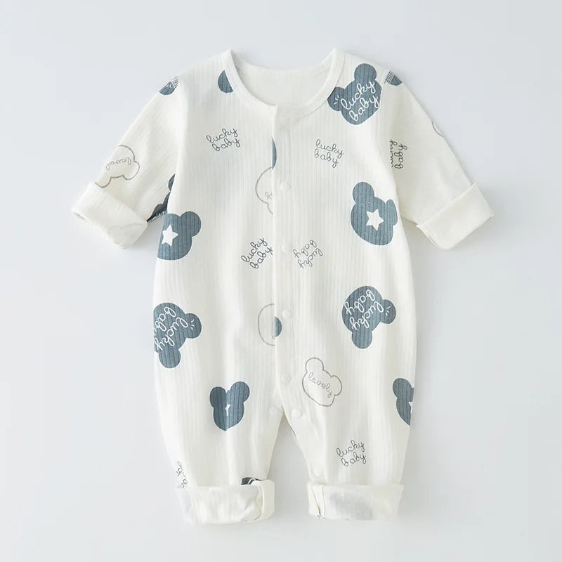 Newborn Baby Romper Autumn New 100% Cotton Girl Boy 0-9M Cute Spring Long Sleeve Soft Infant  Clothes Kids Jumpsuits Body Suit Leedoar