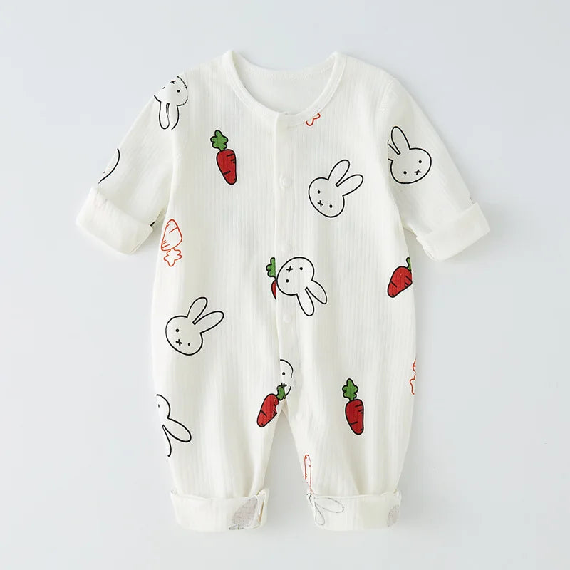 Newborn Baby Romper Autumn New 100% Cotton Girl Boy 0-9M Cute Spring Long Sleeve Soft Infant  Clothes Kids Jumpsuits Body Suit Leedoar