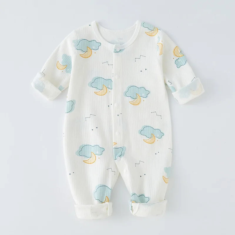 Newborn Baby Romper Autumn New 100% Cotton Girl Boy 0-9M Cute Spring Long Sleeve Soft Infant  Clothes Kids Jumpsuits Body Suit Leedoar