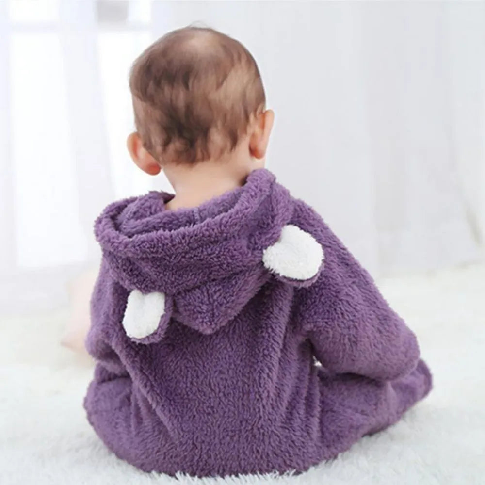 Newborn Baby Rompers Winter Warm Fleece Bebe Boys Girl Costume Infant Girls Clothing Animal Overall Baby Jumpsuits Xmas Outfit Leedoar