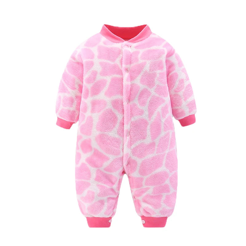 Newborn Baby Spring Winter Clothes Infant Jacket for Girls Jumpsuit for Boys Soft Flannel Bebe Romper Baby Clothes 0-18 Month Leedoar