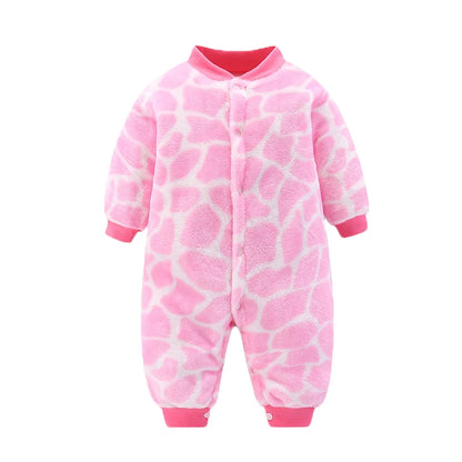 Newborn Baby Spring Winter Clothes Infant Jacket for Girls Jumpsuit for Boys Soft Flannel Bebe Romper Baby Clothes 0-18 Month Leedoar