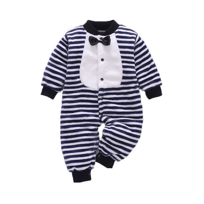 Newborn Baby Spring Winter Clothes Infant Jacket for Girls Jumpsuit for Boys Soft Flannel Bebe Romper Baby Clothes 0-18 Month Leedoar