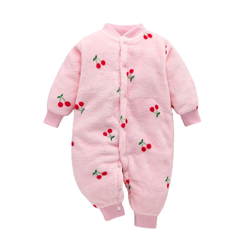 Newborn Baby Spring Winter Clothes Infant Jacket for Girls Jumpsuit for Boys Soft Flannel Bebe Romper Baby Clothes 0-18 Month Leedoar