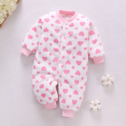 Newborn Baby Spring Winter Clothes Infant Jacket for Girls Jumpsuit for Boys Soft Flannel Bebe Romper Baby Clothes 0-18 Month Leedoar