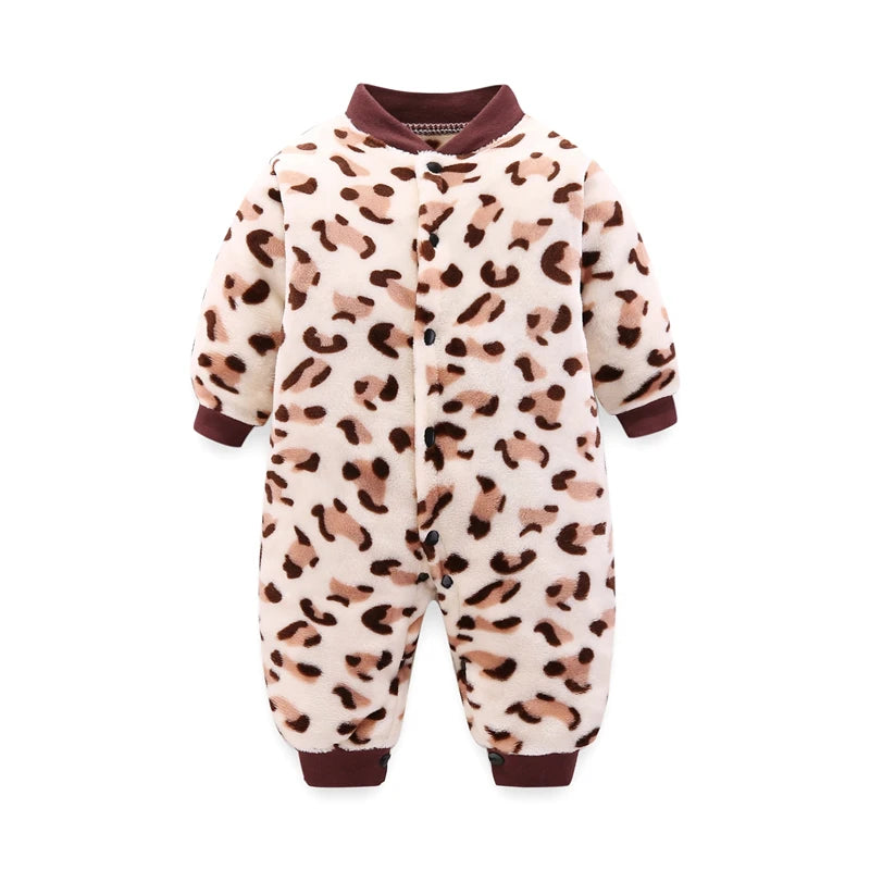 Newborn Baby Spring Winter Clothes Infant Jacket for Girls Jumpsuit for Boys Soft Flannel Bebe Romper Baby Clothes 0-18 Month Leedoar