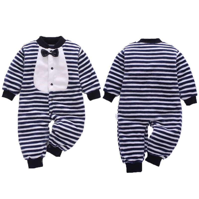 Newborn Baby Spring Winter Clothes Infant Jacket for Girls Jumpsuit for Boys Soft Flannel Bebe Romper Baby Clothes 0-18 Month Leedoar