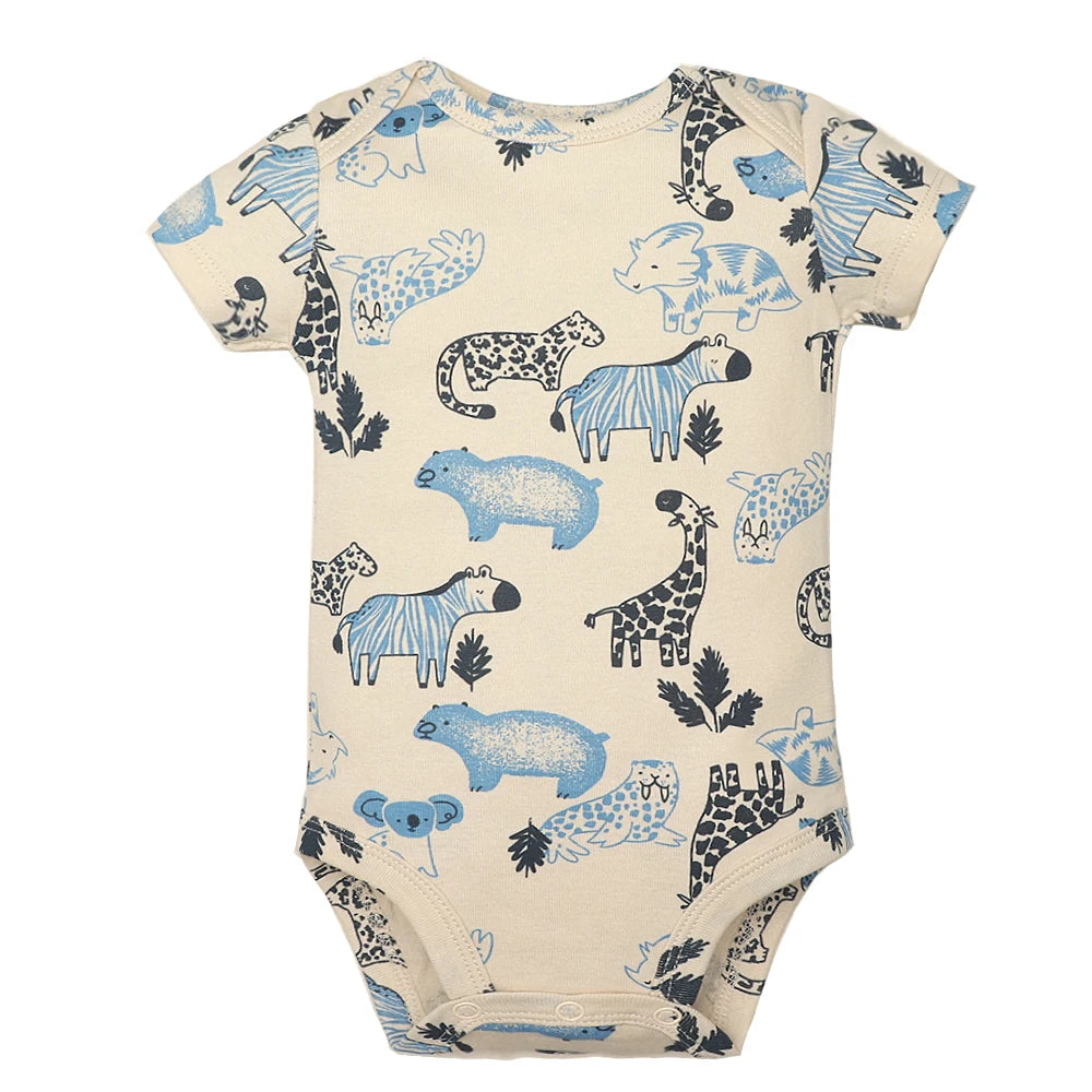 Newborn Boys Romper 2024 New Summer Cotton Baby Jumpsuit Infant Soft Baby 5 pieces Cartoon Baby Boy Clothes 0 to 24 Months Leedoar