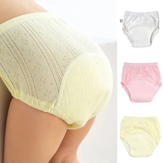 Newborn Training Pants Baby Shorts Solid Color Washable Underwear Boy Girl Cloth Diaper Reusable Nappies Infant Panties Leedoar