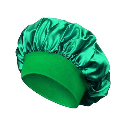 Newly Satin Night Hair Cap Women's Solid Sleeping Hat Sleep Care Bonnet Nightcap for Women Unisex Cap Leedoar