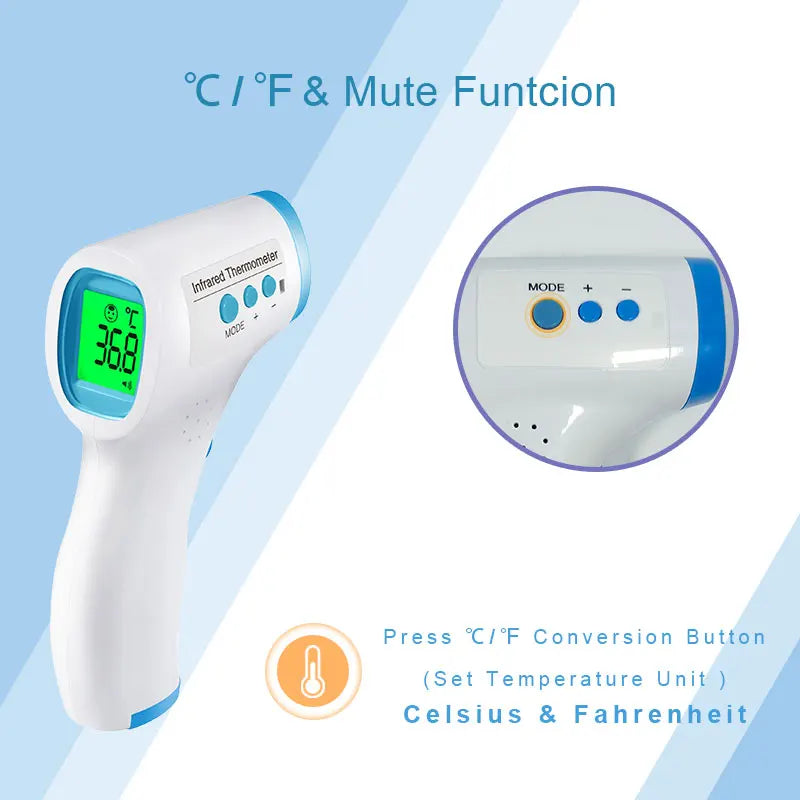 Non Contact Medical Infrared Thermometer Electronic Forehead Temperature Gun Household Specific Precise For Infants Children Leedoar