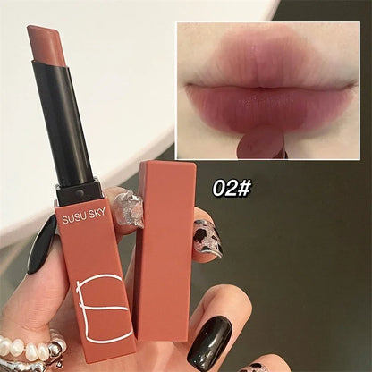 Lápiz labial antiadherente, maquillaje de labios mate, sedoso, fácil de colorear, sexy, para mujer, aterciopelado, de larga duración, resistente al agua, cosméticos para labios 