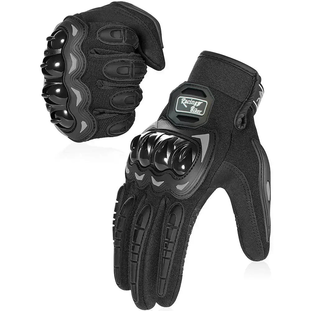 Novidade Skull Thermal Motorcycle Luvas Guantes Impermeáveis ​​Tela Sensível Ao Toque Dedo Inteiro Couro Anti-queda Moto Antiderrapante Equitação Homens 