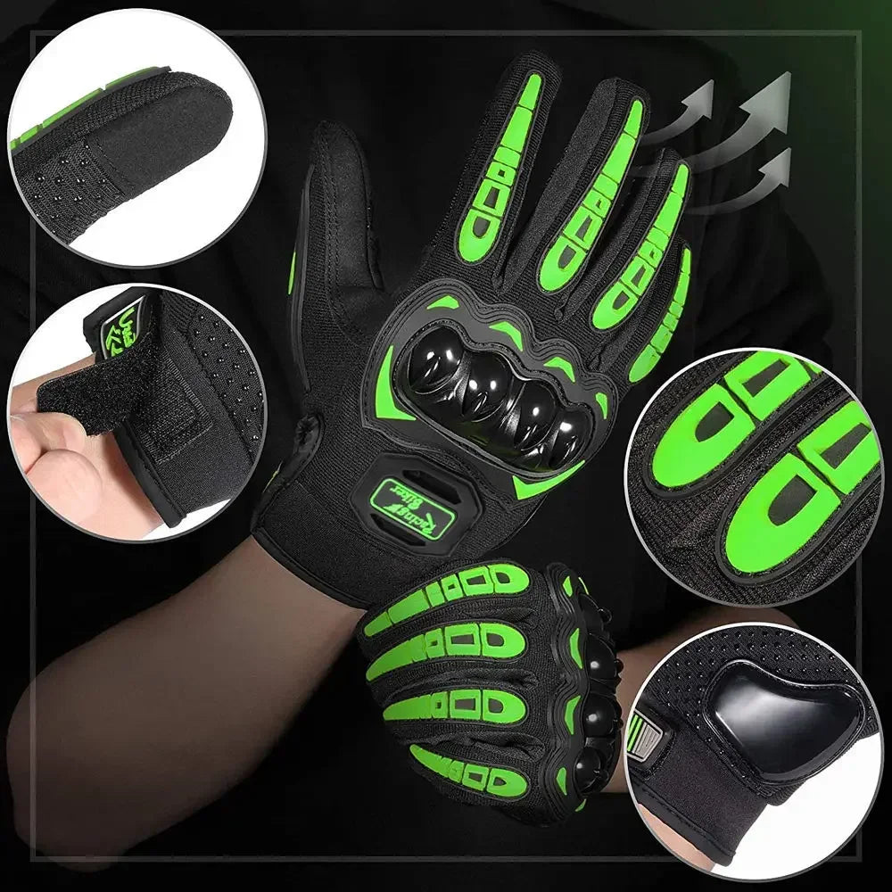 Novidade Skull Thermal Motorcycle Luvas Guantes Impermeáveis ​​Tela Sensível Ao Toque Dedo Inteiro Couro Anti-queda Moto Antiderrapante Equitação Homens 